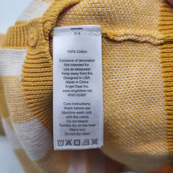Angel Dear Baby Toddler 12-18M Gingham Check Cardigan Sweater Mustard - Picture 4 of 4